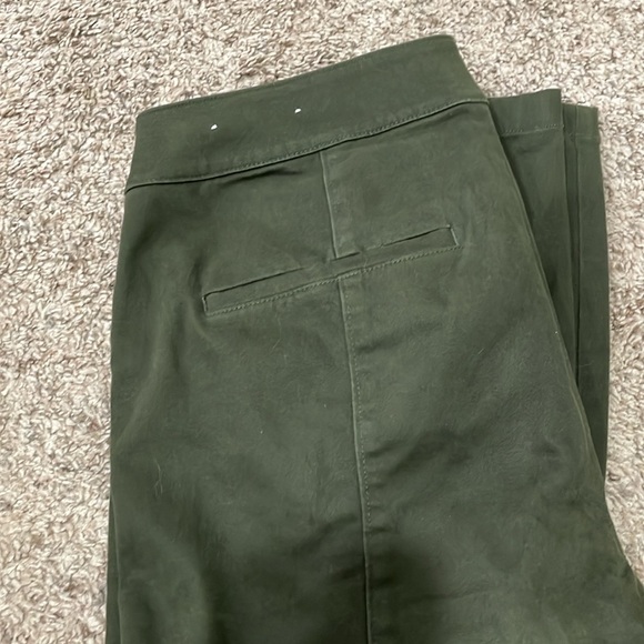 LOFT Outlet Army Green Sueded Skinny Ankle Pants - Picture 4 of 4
